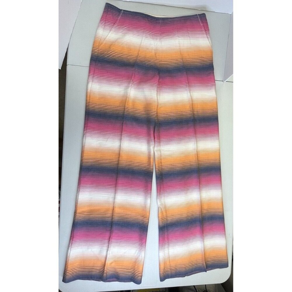 Trina Turk Women's Kern Stripe Wide Leg Pants LV5 Multicolor Size 8 NWT Resort